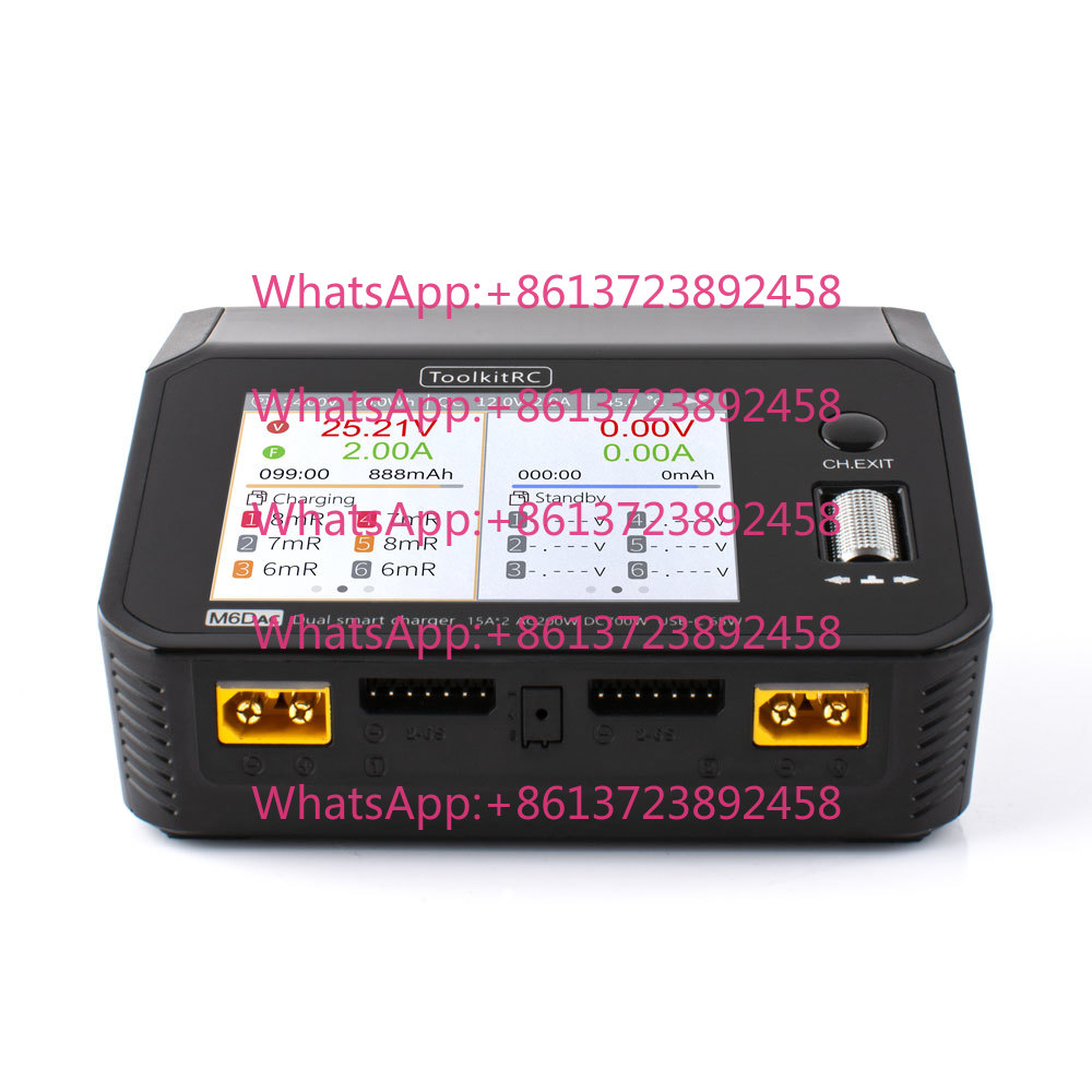 Toolkitrc M6Dac Smart Charger - ToolkitRC M6DAC 多機能急速充電器。AC/DC 15A 65W、デュアルチャンネル、スマートリポバッテリー、バランス機能付き、ドローン用バッテリー充電器。