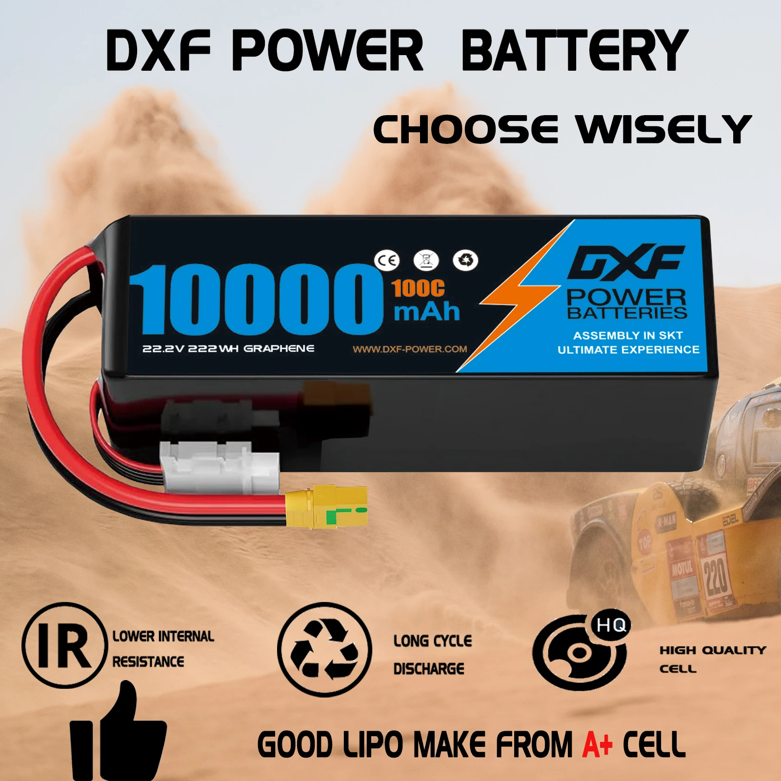 DXFリポバッテリー 6S 22.2V 100C 10000 - 6S Lipo Battery 22.2V 5000Mah のレビューと価格